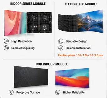 Indoor, flexible and COB LED modules