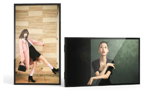 Portrait and landscape wall-mounted digital displays